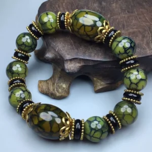 Feng Shui Bracelet - Green Ice Flower Agate Energy Bracelet